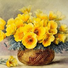 Схема вышивки «żółte kwiaty - bukiet»