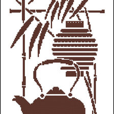 Оригинал схемы вышивки «1. чайник и бамбук» (№1601711)