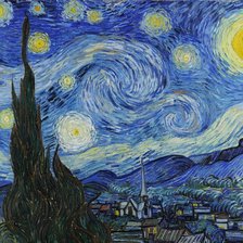 Оригинал схемы вышивки «Винсент Ван Гог, Звездная ночь» (№1611702)