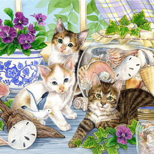 Схема вышивки «кошки-очарование моё...»