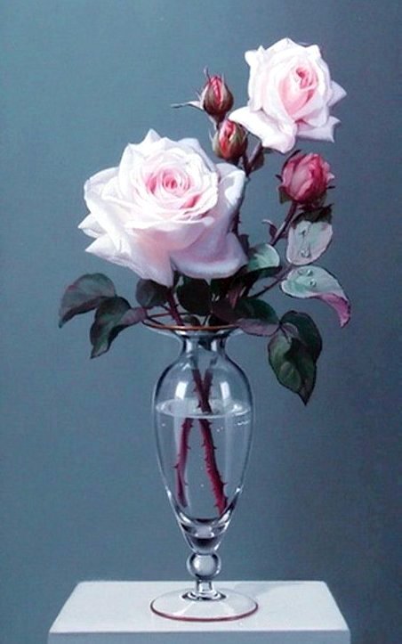 Розы в вазе - розы, цветы - оригинал