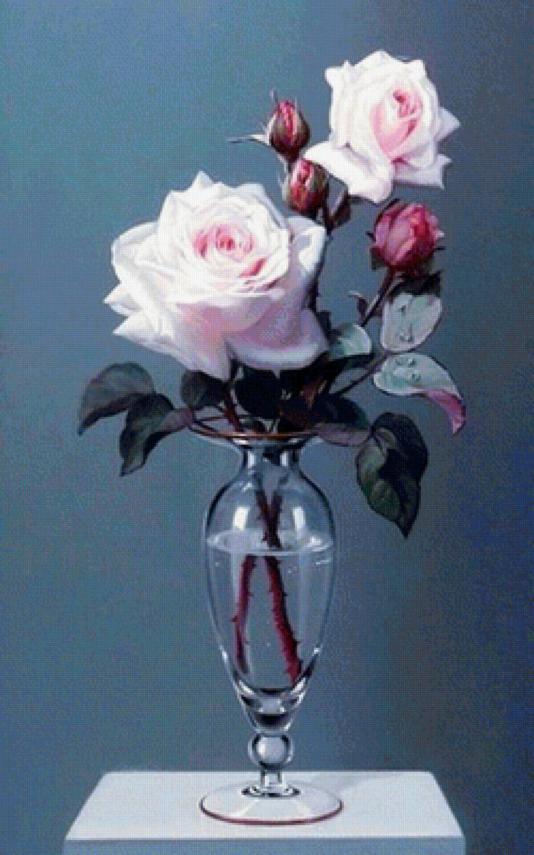 Розы в вазе - цветы, розы - предпросмотр