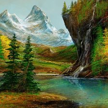 Оригинал схемы вышивки «Осень в горах» (№1636000)