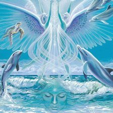 Схема вышивки «ангелы и дельфины»