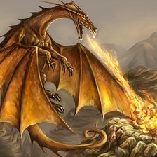 Схема вышивки «желтый огнедышащий дракон»