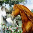 Оригинал схемы вышивки «лошади в раю» (№1680716)