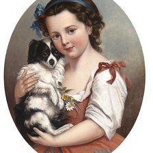 Схема вышивки «Девочка с собачкой Марии Верле»