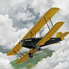 Схема вышивки «Самолет в облаках»