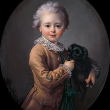 Оригинал схемы вышивки «Мальчик с черным спаниэлем» (№1697945)