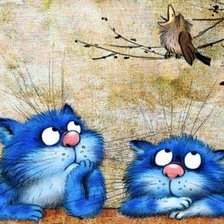 Схема вышивки «Ріна Зенюк - Сині котики»