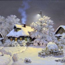 деревенька зимой