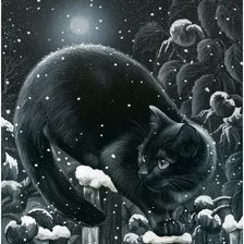 Оригинал схемы вышивки «Черный кот 3» (№1711478)