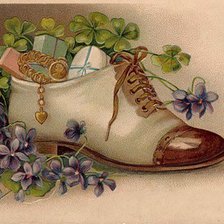 Оригинал схемы вышивки «Ботинок с подарком» (№1724645)
