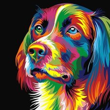 Схема вышивки «Радужный пес»