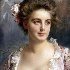 Оригинал схемы вышивки «женский портрет» (№1729630)
