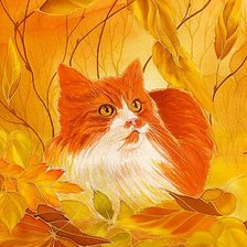 Схема вышивки «Осенний кот.»