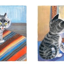 Схема вышивки «Два котёнка»