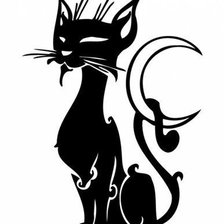 Оригинал схемы вышивки «черный кот» (№1733199)