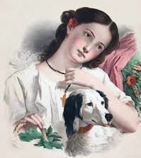 Схема вышивки «девушка с собакой»