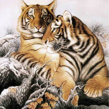 Оригинал схемы вышивки «Тигры» (№1734950)