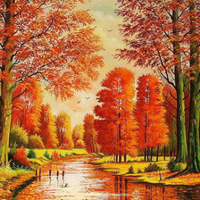 Оригинал схемы вышивки «Осенний пейзаж» (№1743736)