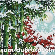 Оригинал схемы вышивки «Бамбук в снегу» (№1745225)