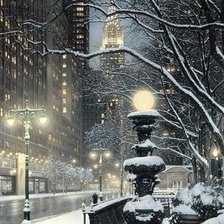 Схема вышивки «Winter in New York»