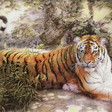 Оригинал схемы вышивки «тигр на отдыхе2» (№1746742)