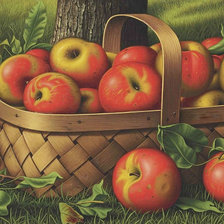 Схема вышивки «Яблоки в корзине»