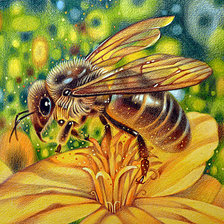 Оригинал схемы вышивки «Пчела на цветке» (№1749370)