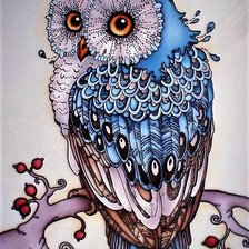 Схема вышивки «Blue owl»