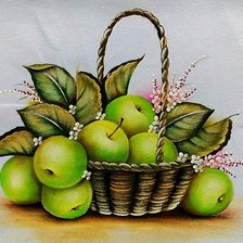 Схема вышивки «Корзина с яблоками.»