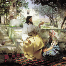 Схема вышивки «Иисус и самаретянка»