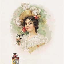 Оригинал схемы вышивки «Дама с розой» (№1761081)