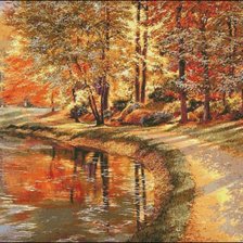 Оригинал схемы вышивки «Осенний пейзаж» (№1762564)