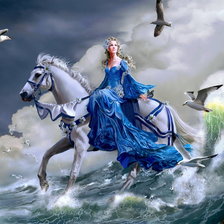 Оригинал схемы вышивки «Девушка на белом коне» (№1764023)