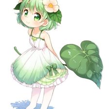 Схема вышивки «Девочка в зеленом»