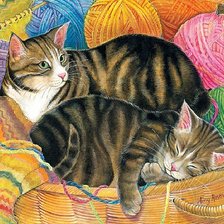 Схема вышивки «кошки»