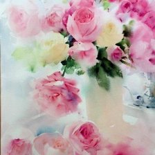Оригинал схемы вышивки «Розовые розы» (№1774373)