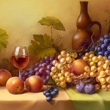 Схема вышивки «натюрморт с виноградом»