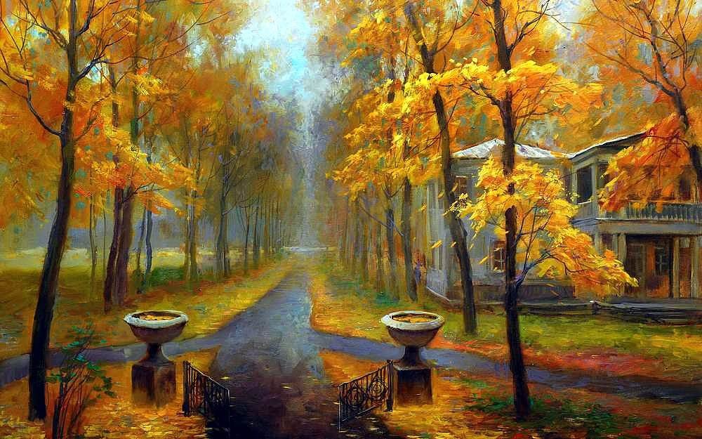 осень в парке - пейзаж, осень, природа, парк, золотая осень, лес - оригинал