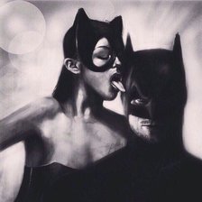 Схема вышивки «Бэтмен и женщина кошка»