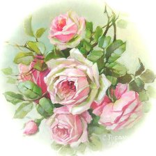 Оригинал схемы вышивки «Акварельные розы» (№1797982)