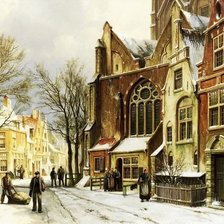 Схема вышивки «Городской пейзаж. Голландия 19 век»