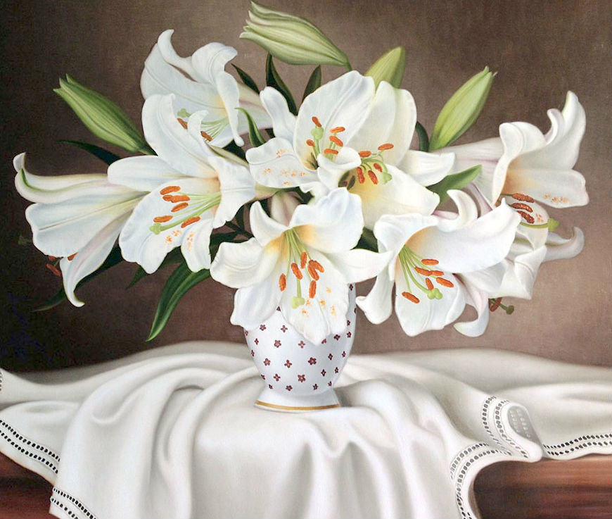Лилии - белые цветы, белые лилии, цветы - оригинал