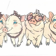 Оригинал схемы вышивки «свинки подружки» (№1805861)