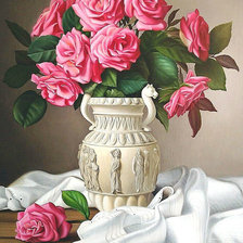 Оригинал схемы вышивки «Розы в вазе» (№1813247)