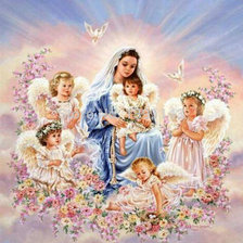 Схема вышивки «Богородица и дети»