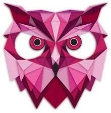 Схема вышивки «сова розовая»
