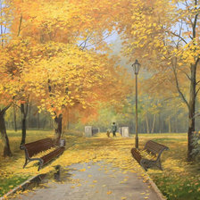 Схема вышивки «Золотая осень в парке»